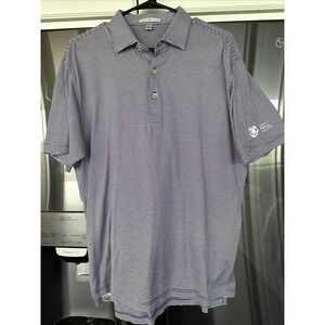 Peter Millar Summer Comfort Polo Shirt Men Medium Purple Striped Performance‎